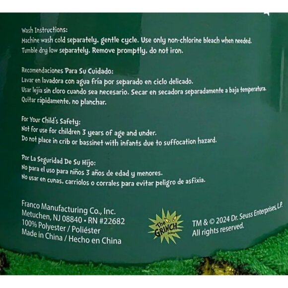 New Grinch Max Plush Throw Blanket Kids Christmas Holiday Gift 46x60 Lightweight - Picture 7 of 9